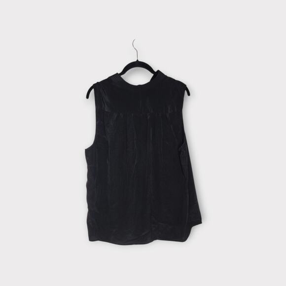 FRAME Cali Womens Silk Sleeveless Blouse XL Black Capsule Ready - Picture 9 of 9